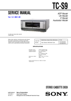 Sony TC-S9 - Service Manual 